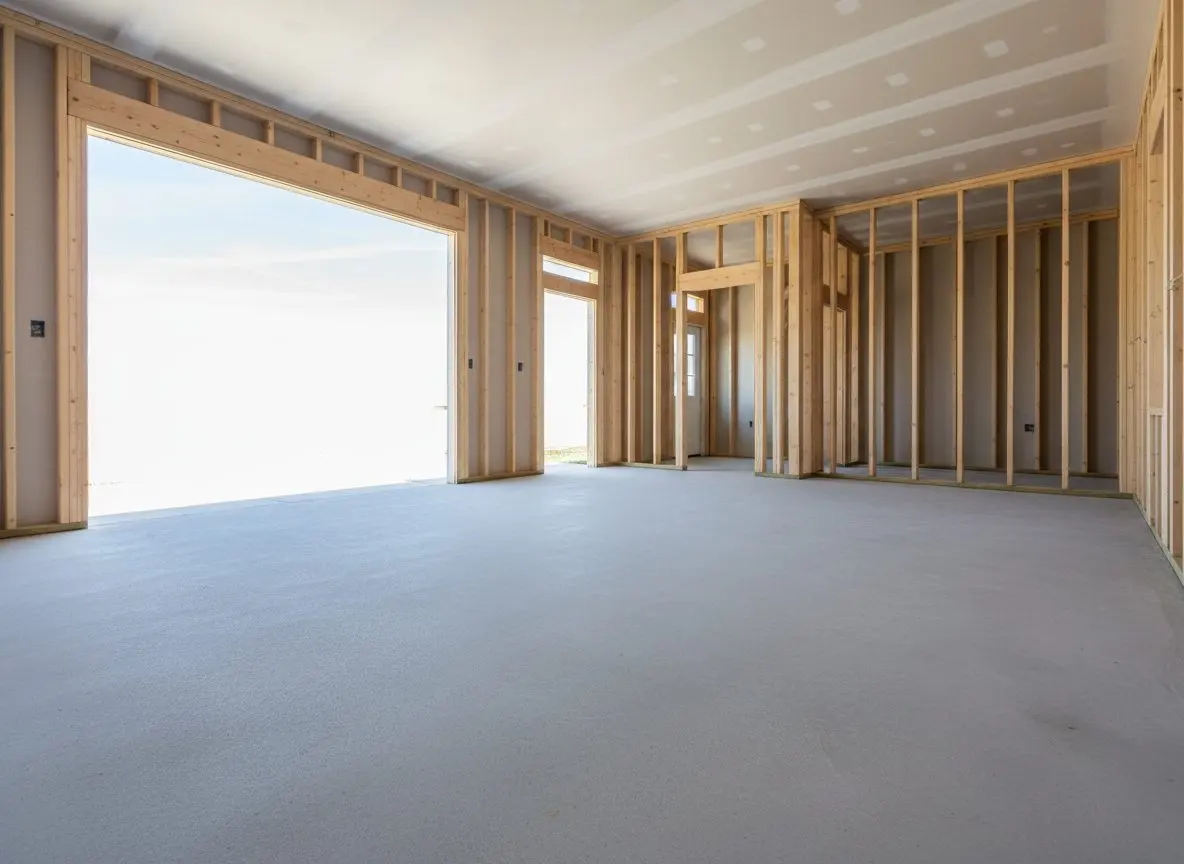Garage slab, new construction in Hudson