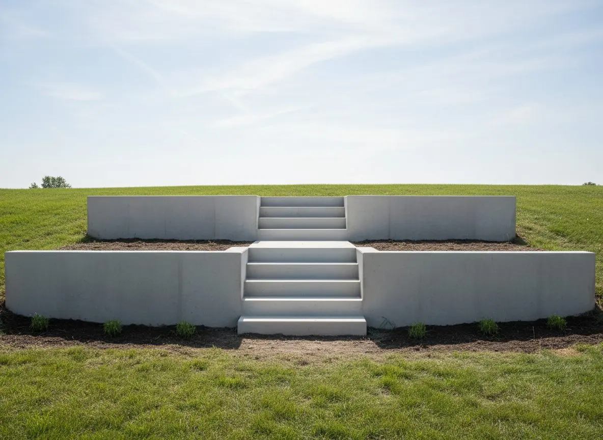 Retaining wall and steps in LeRoy