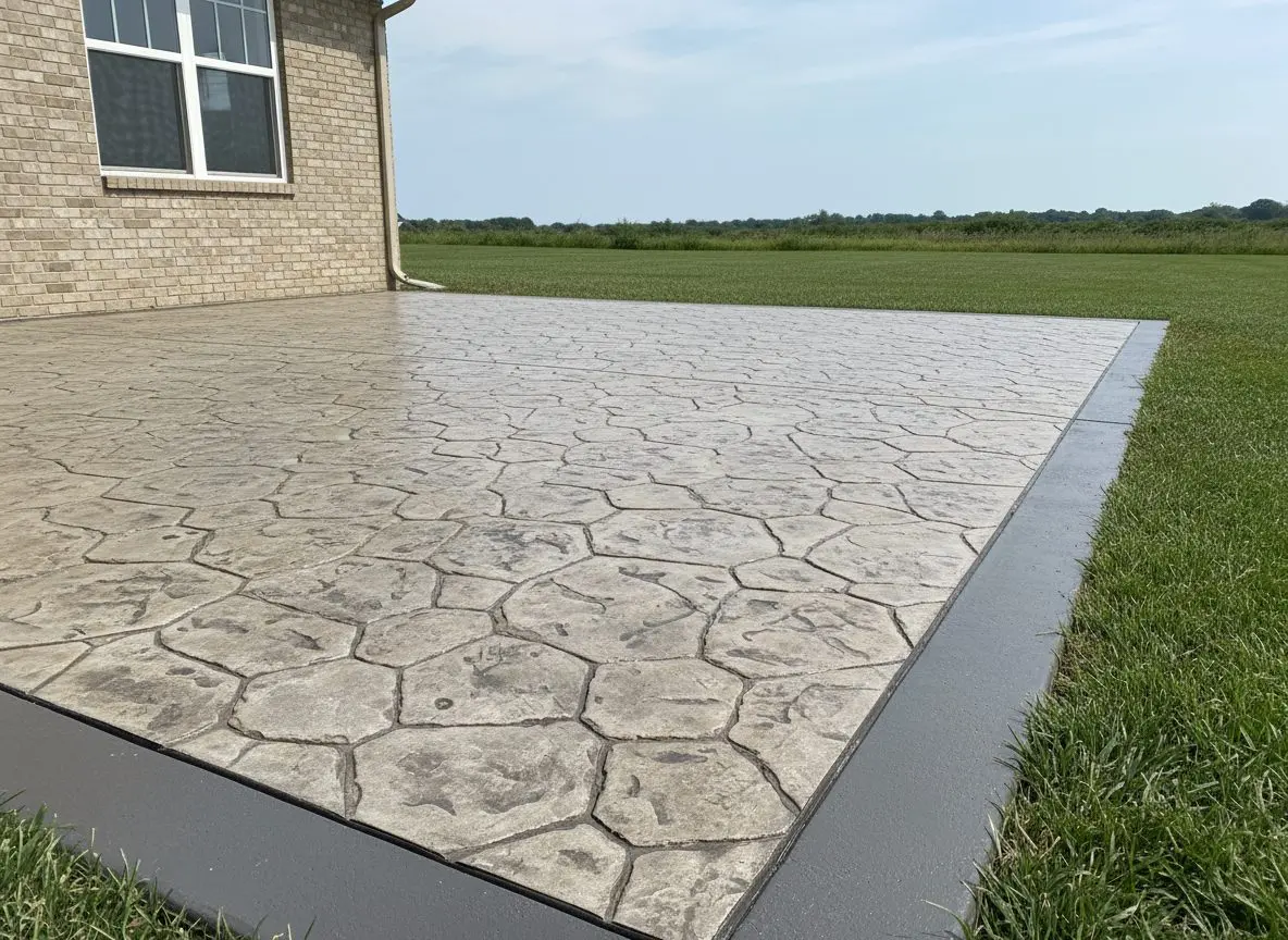 Stone-pattern stamped patio in Bloomington
