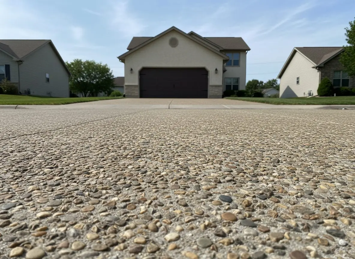 Exposed aggregate driveway in Hudson