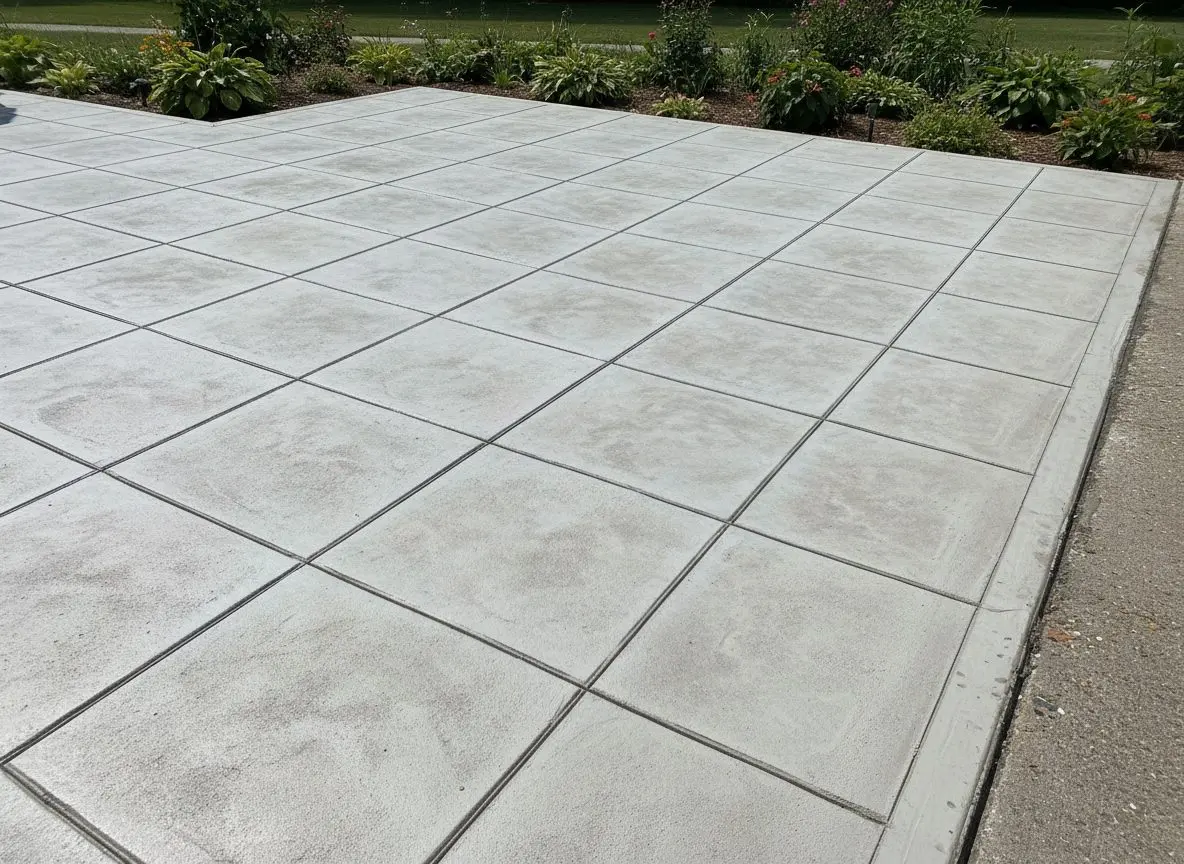 Decorative overlay on old patio in Downs