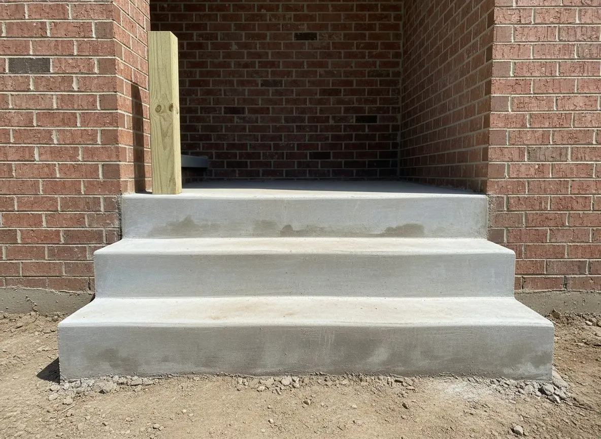 Entry Steps and Porch Pad in LeRoy